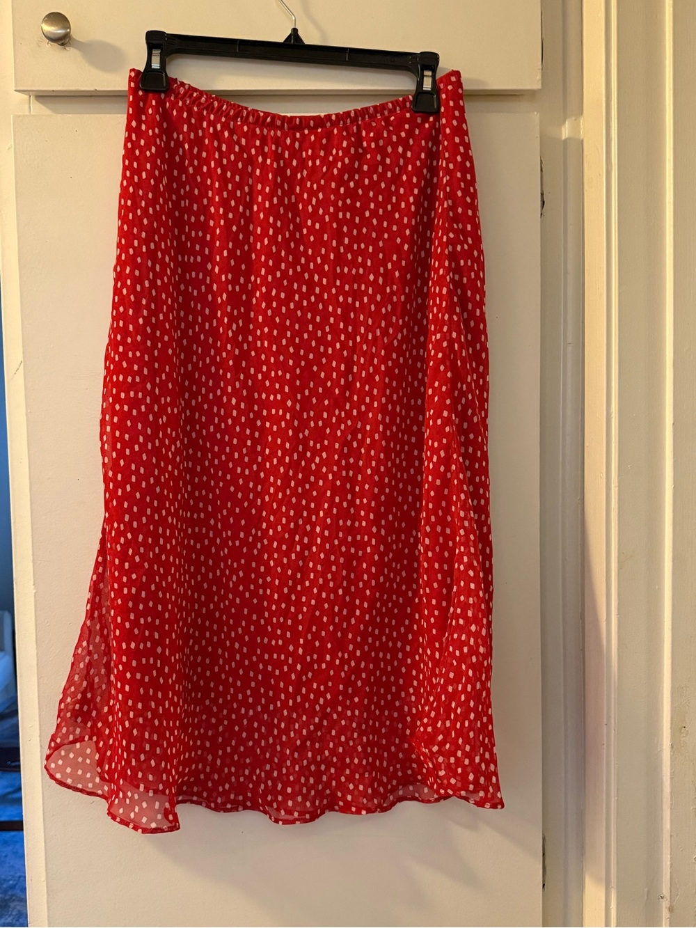 karin stevens vintage y2k 2000 era deadstock Red Polka Dot Midi Skirt